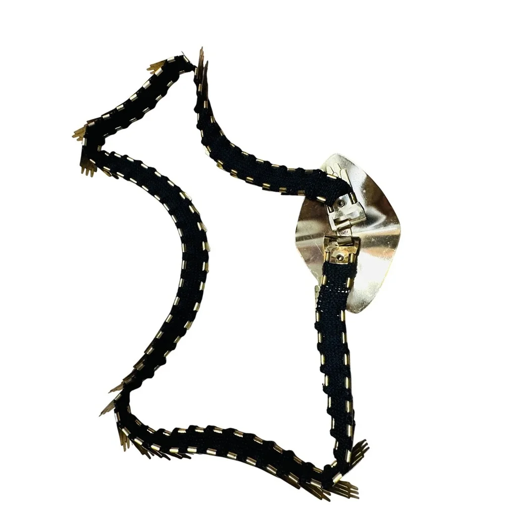 Vintage Statement Gold Tone Snake Chain Belt Geometric Buckle Classic Minimalist